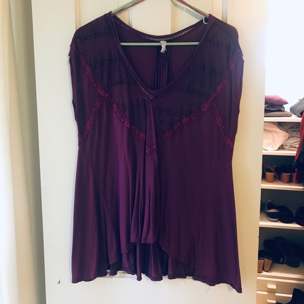 Free People Oversized Tee with Details